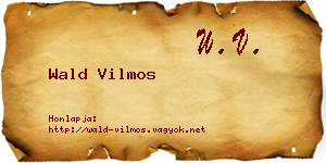 Wald Vilmos névjegykártya